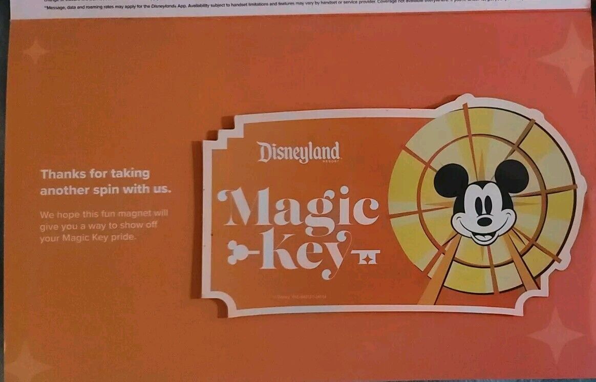 Disneyland Collectible Magic Key Magnet 2024 Orange DCA