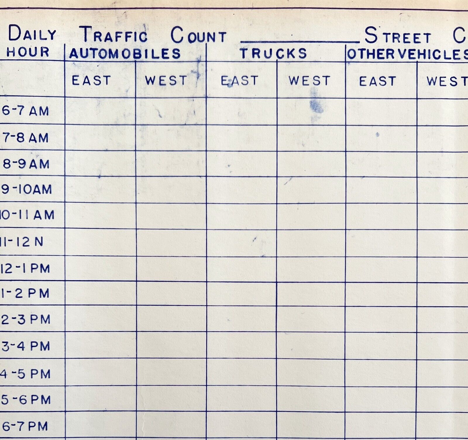 1958 Railroad Bangor Aroostook Daily Traffic Count Sheet Blueprint J10 DWDD15