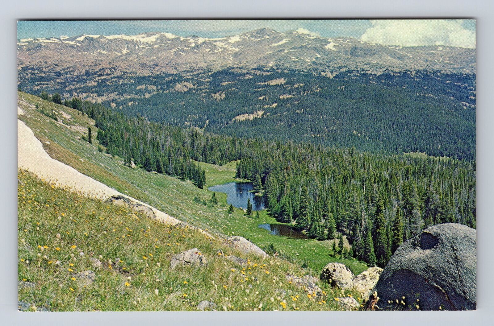Mather Peak WY-Wyoming, West Tensleep Lake, Antique Vintage Souvenir Postcard
