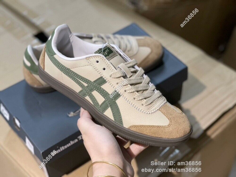 Unisex Beige/Green Onitsuka Tiger Tokuten 1183C086-250 Running Shoes Sneakers