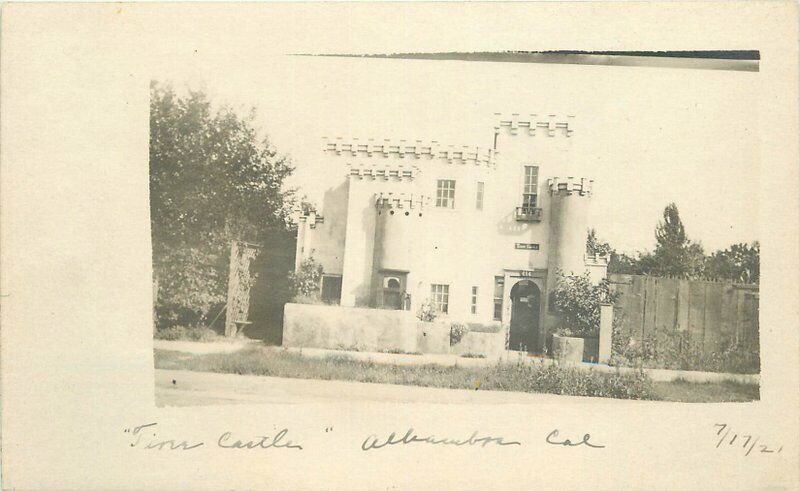 Alhambra California Tine Castle 1921 RPPC Photo Postcard20-4854