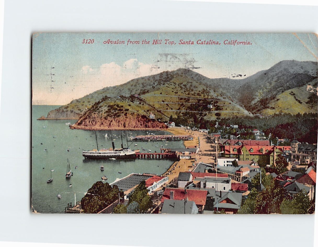 Postcard Avalon from the Hill Top Santa Catalina California USA