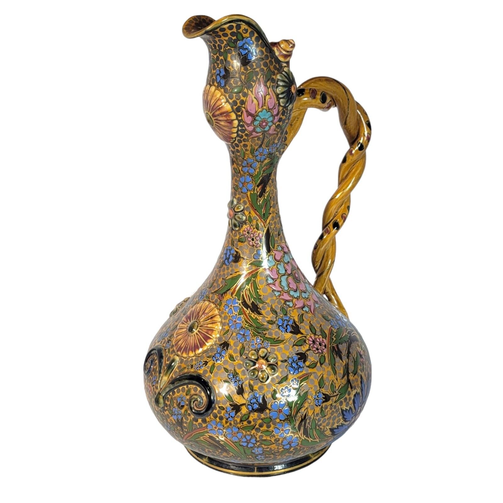 Zsolnay Factory Porcelain Tall Vase, Pécs, Hungary, ca. 1873-1882