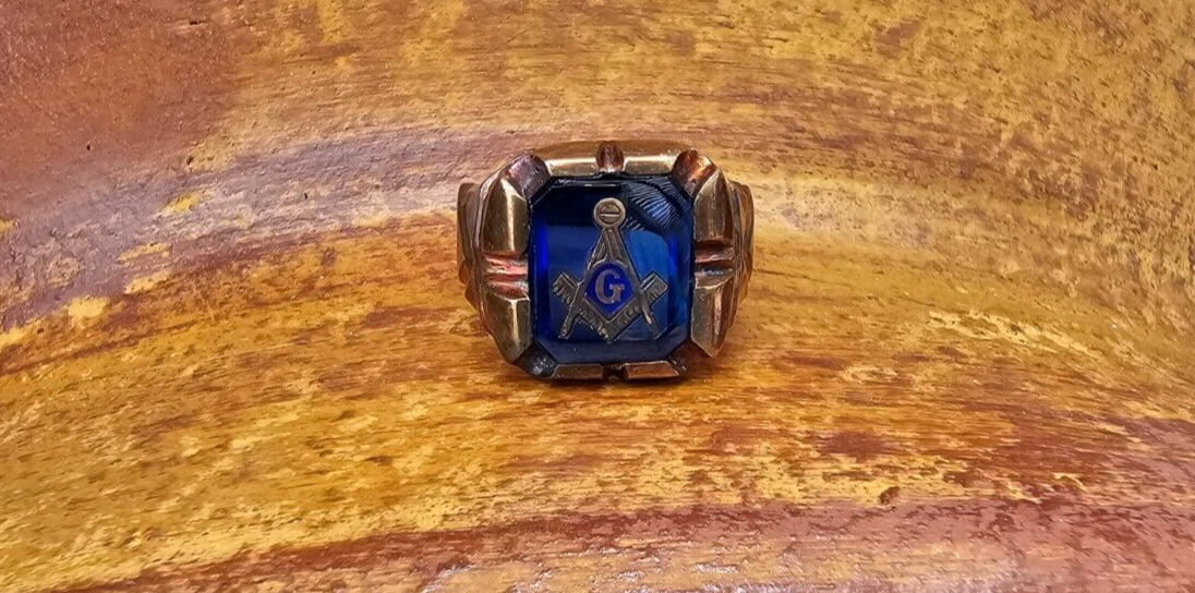 Antique 10K Gold Masonic ring men's size 10.5