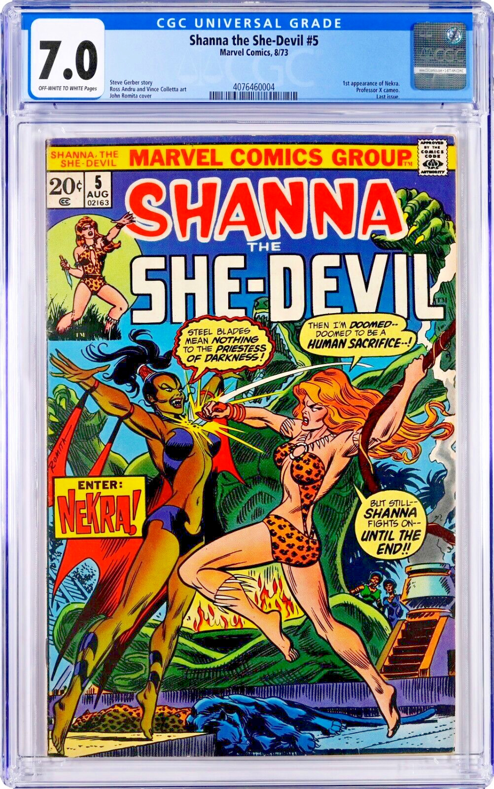 Shanna the She-Devil #5 CGC 7.0 (Aug 1973, Marvel) John Romita Cover, 1st Nekra