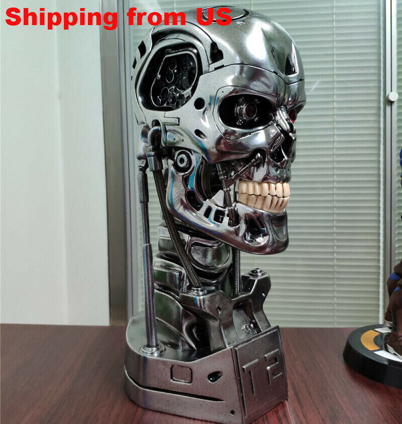 IN US Terminator T800 1/1 Bust Statue T2 Head Sculpt Resin Model Collection Toy