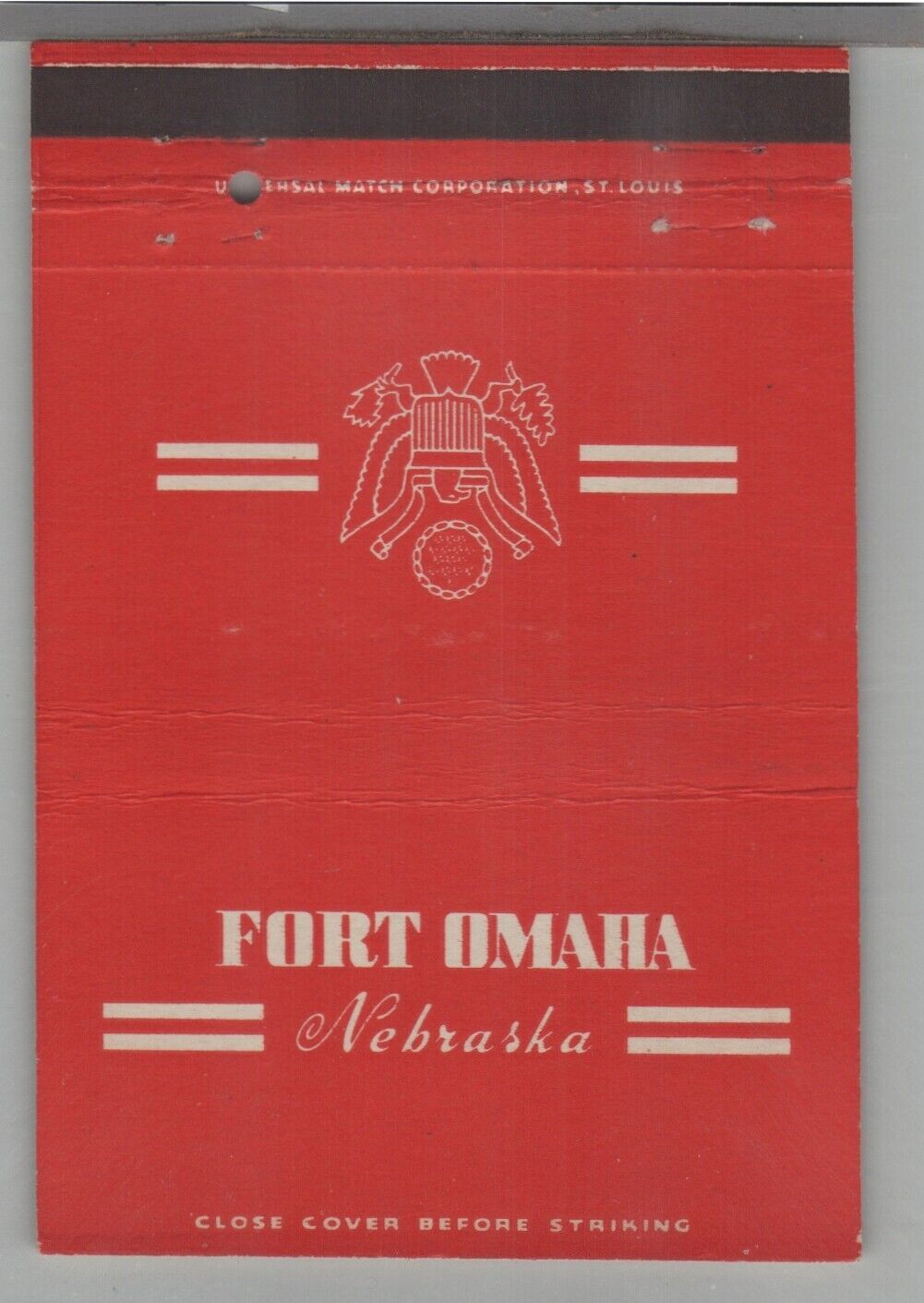 Matchbook Cover - Post Card - US Army Fort Omaha Nebraska