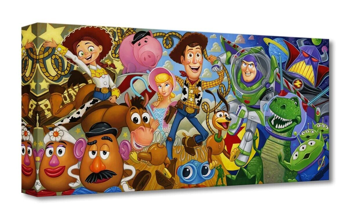Cast Of Toys - Tim Rogerson-  Treasure On Canvas Disney Fine Art Pixar