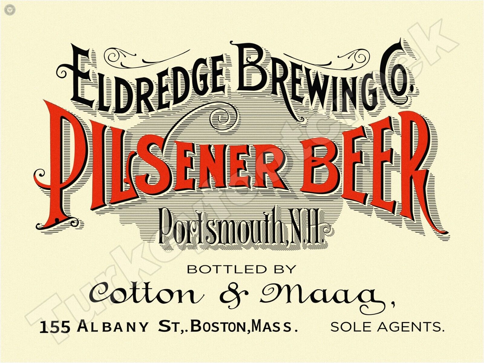 Eldredge Brewing Company Pilsener Beer Metal Sign 3 Sizes to Choose From
