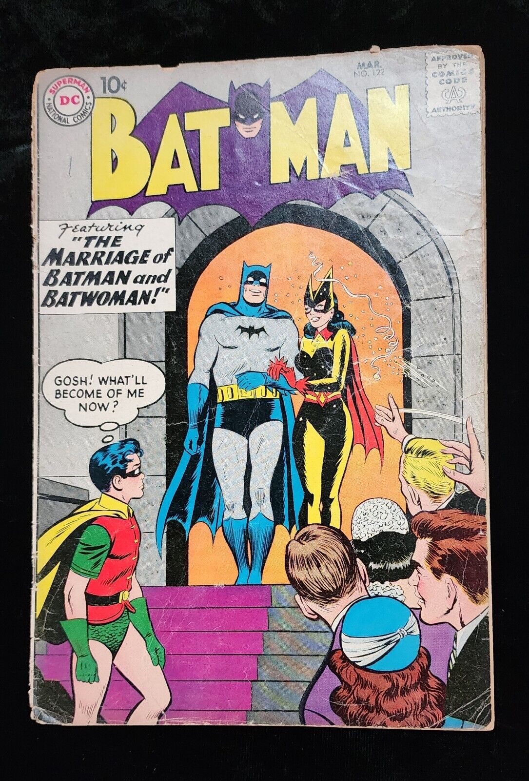 BATMAN # 122 DC COMICS March 1959 BATWOMAN APPEARS CURT SWAN COVER - Low Grade