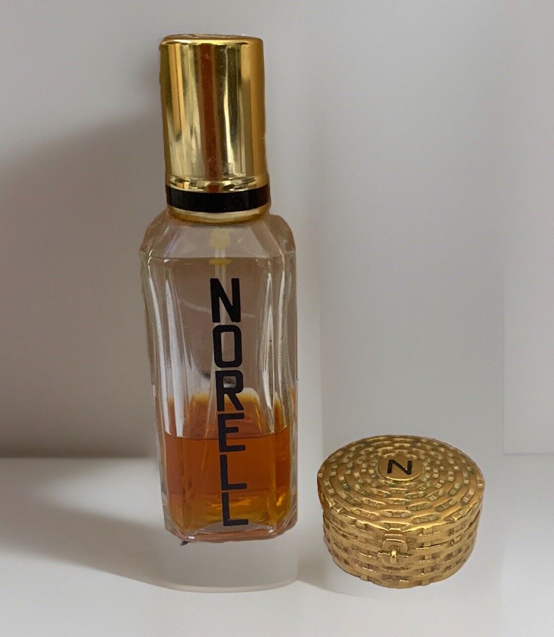 Vintage Norell  EDC & Solid Perfume in Gold Treasure Chest