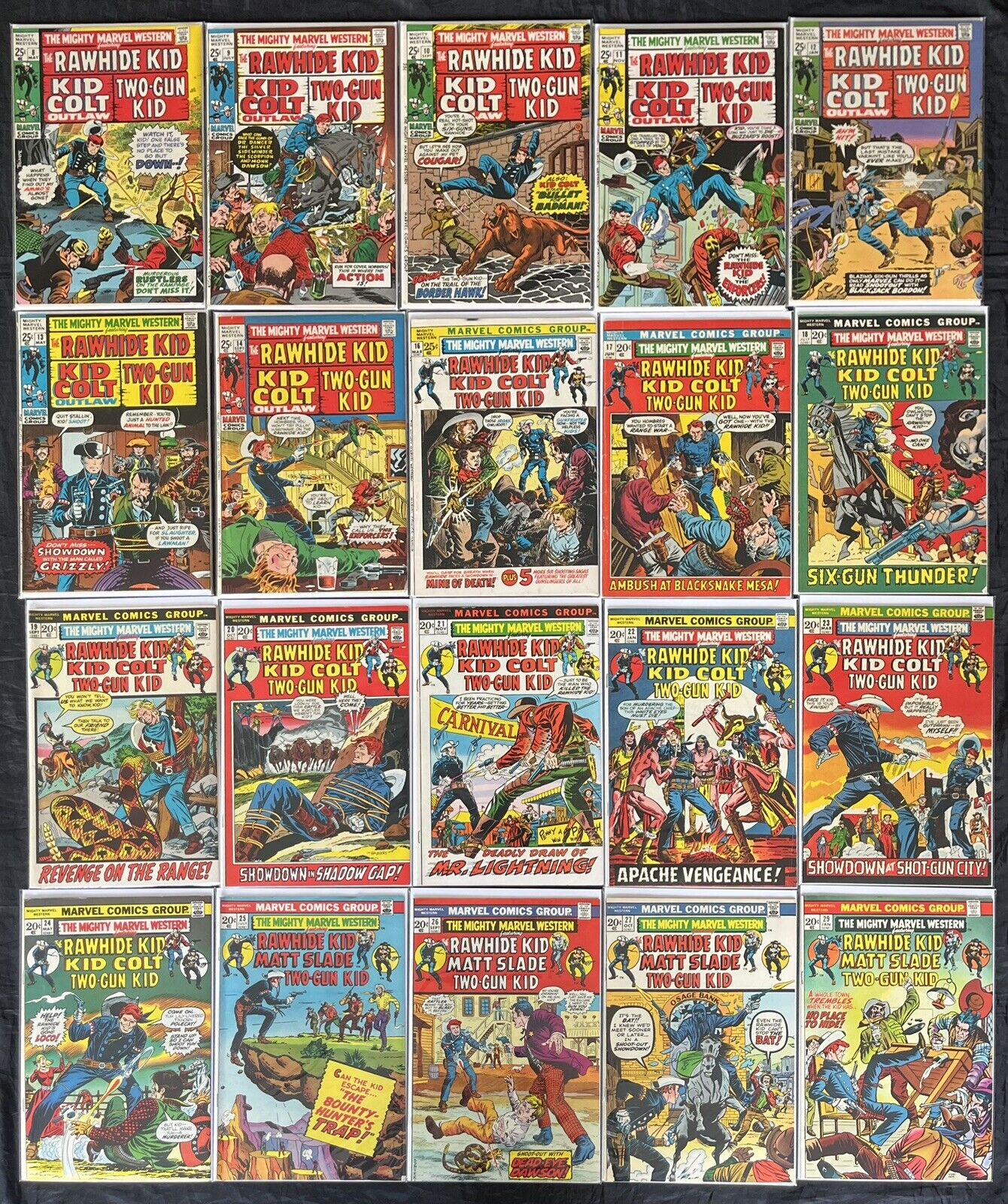 Mighty Marvel Western #8-46 (1970) Lot Of (35) Western Avg Grade Fine to F/VF