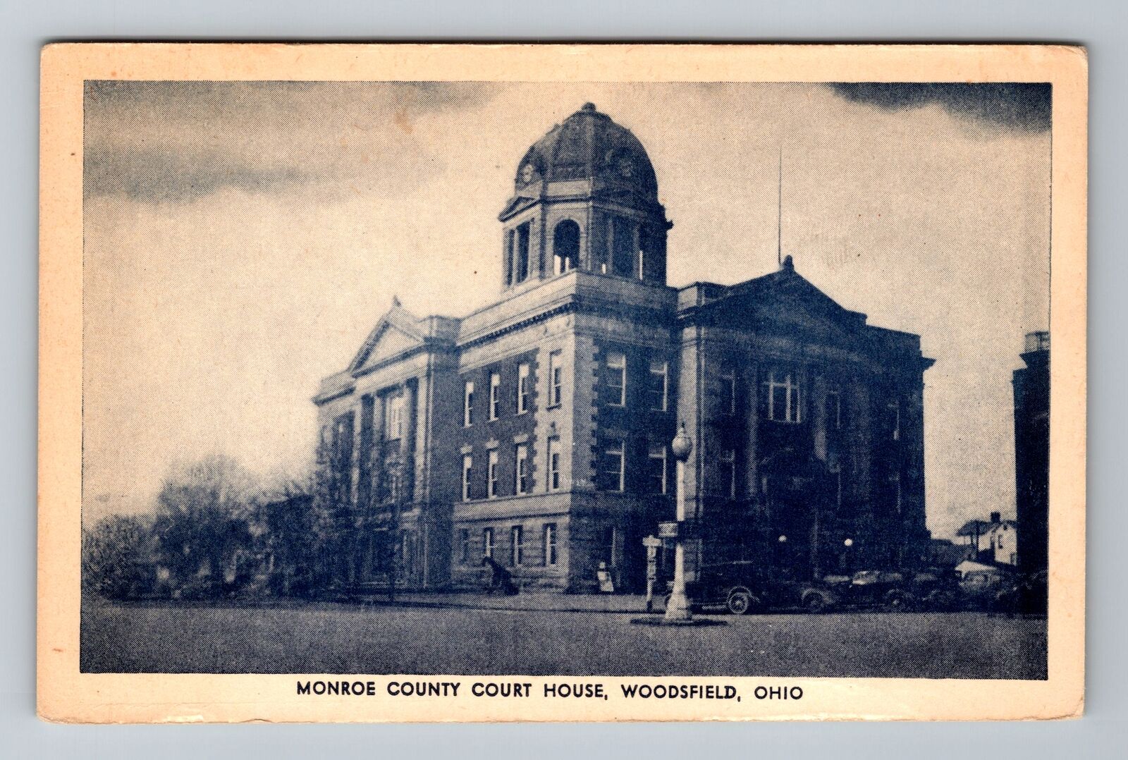 Woodsfield OH-Ohio, Monroe County Court House, Antique Vintage Souvenir Postcard