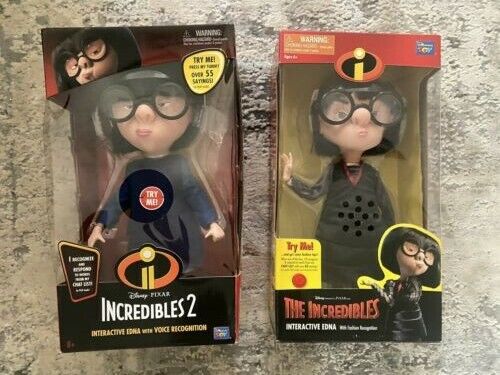 LOT OF 2** The Incredibles Edna Mode 2004 retro doll and Incredibles 2 doll
