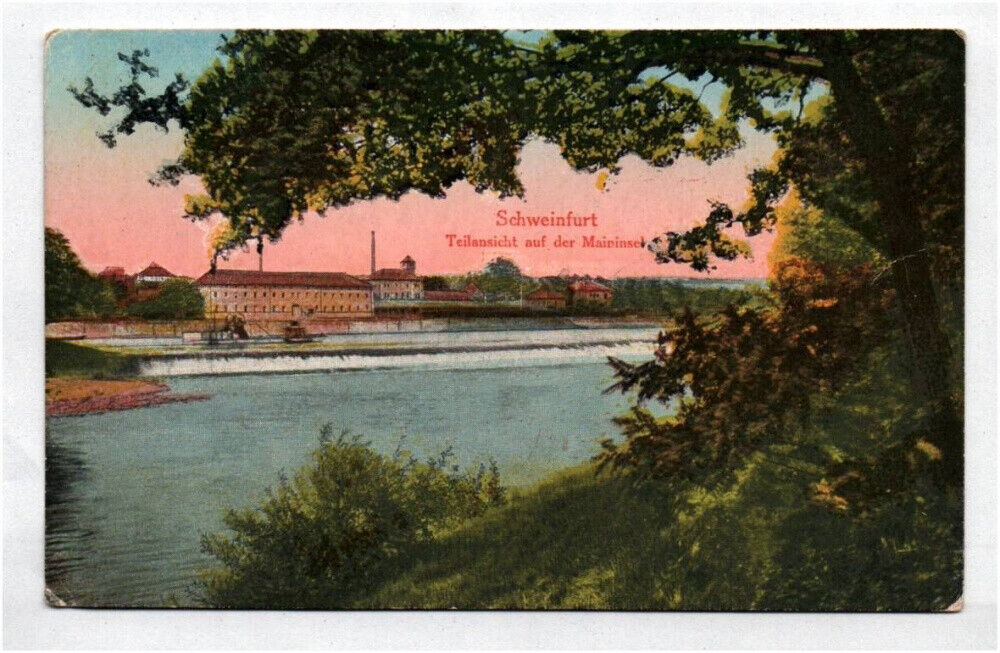 Ak Schweinfurt Partial View on The Maininsel To 1920