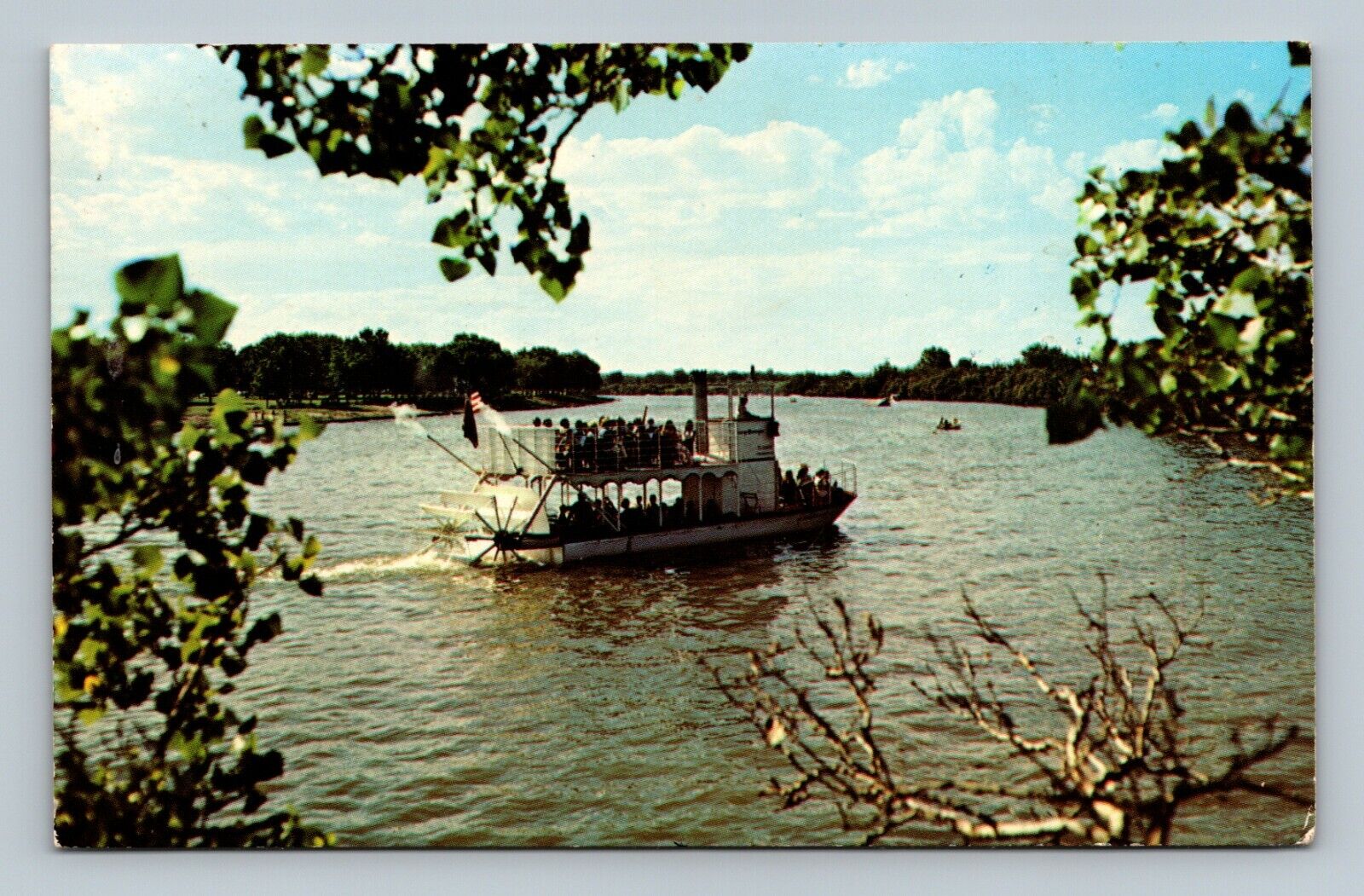 George Washington paddle boat postcard
