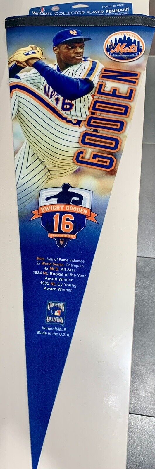 NY METS DWIGHT GOODEN RETIRED NUMBER PENNANT #16 DOC CITI FIELD BASEBALL BANNER