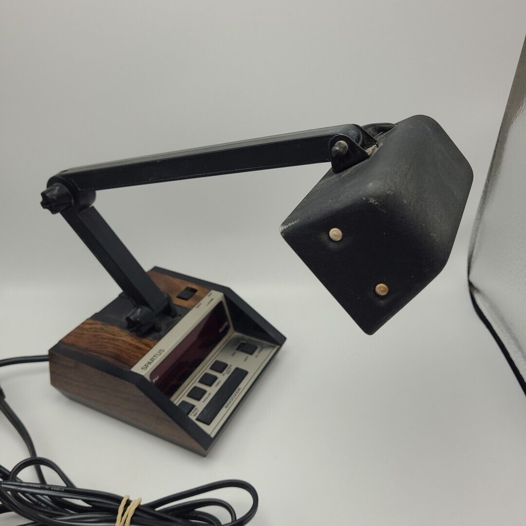 Vintage Spartus 1401 Articulating Alarm Clock High Intensity Lamp Combo Working