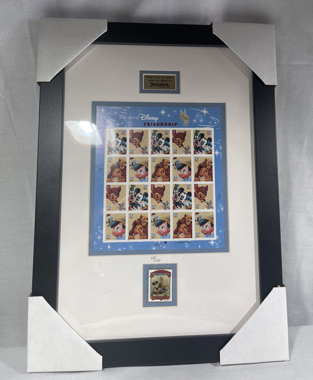 2004 The Art of Disney Framed Friendship Stamp deluxe frame Set Signed￼ COV 100