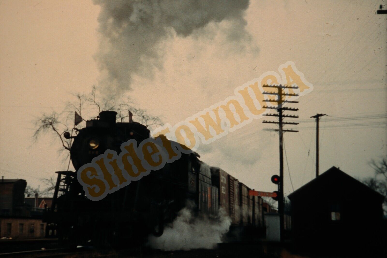 Vtg 1955 Duplicate Train Slide 468 Central Vermont Engine Palmer MA X8B071