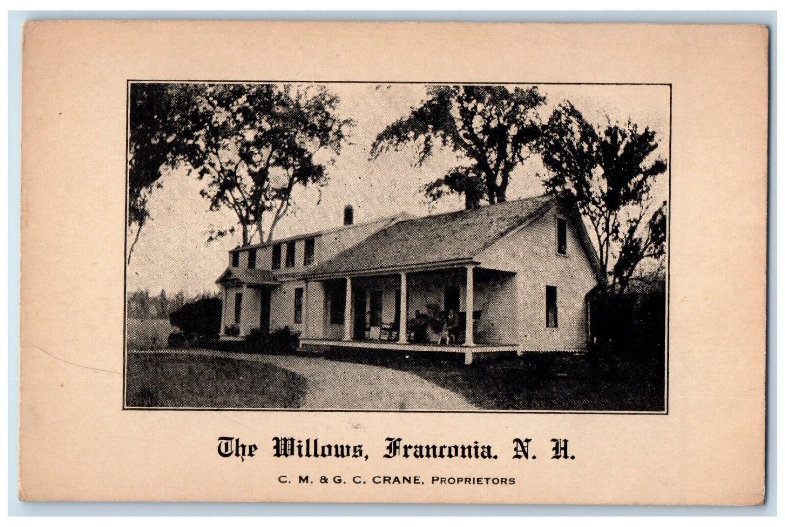 1929 Hotel Tourist Home Willows Franconia New Hampshire Antique Vintage Postcard