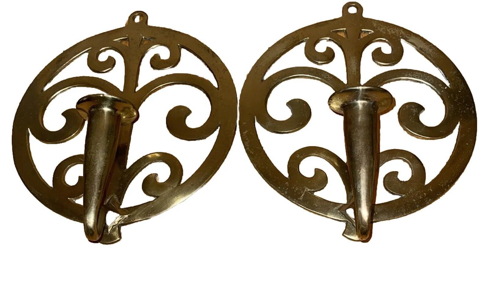 Vintage High-Quality Brass Hanging Candle Wall Sconces Metal crafters