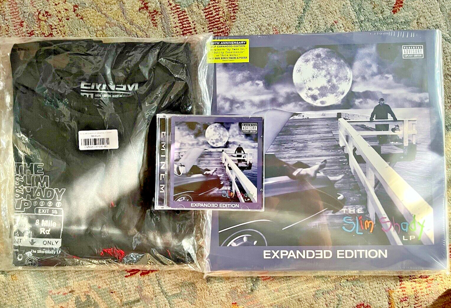 EMINEM x 3 THE SLIM SHADY LP EXPANDED EDITION 3 LP + 2 CD + TRACKLIST SHIRT (M)