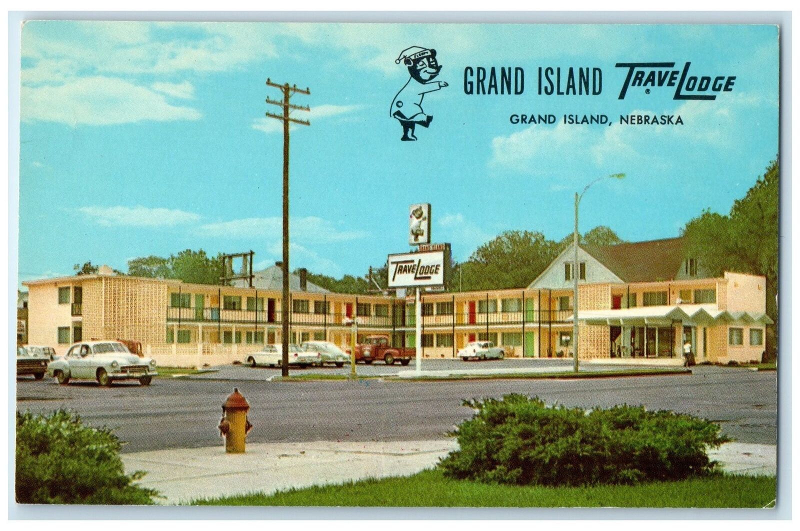 c1960's Grand Island Travel Lodge Roadside Grand Island Nebraska NE Postcard