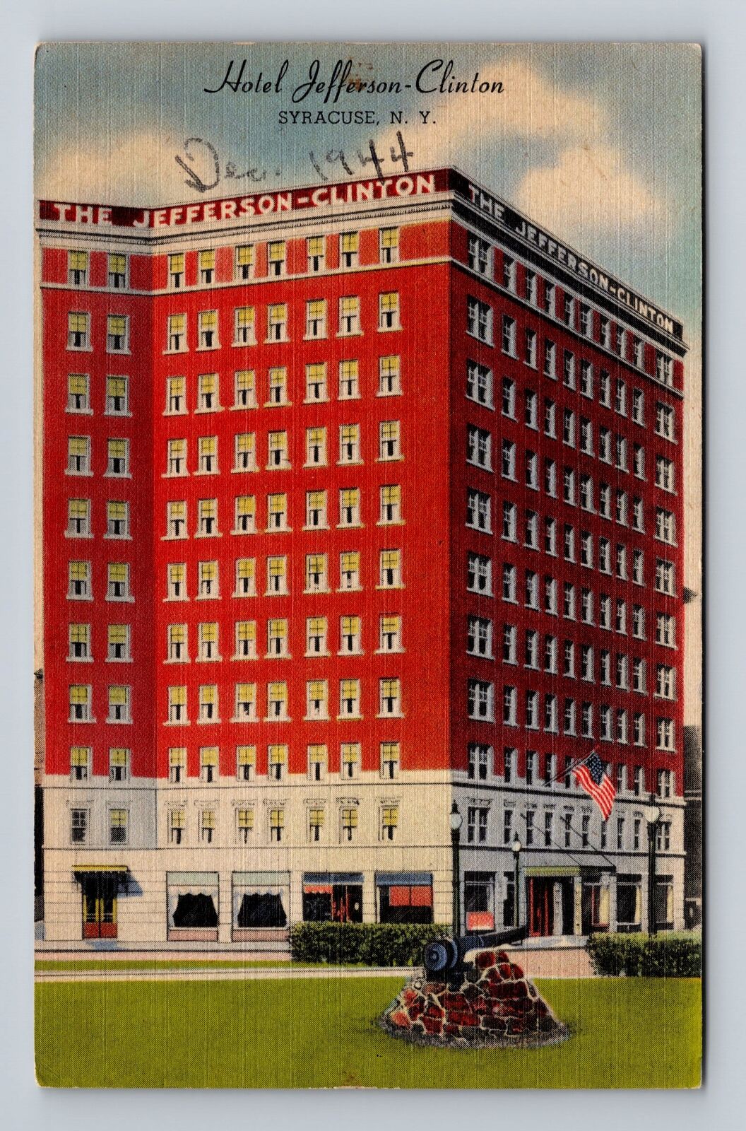 Syracuse NY-New York, Hotel Jefferson Clinton, Advertising Vintage Postcard