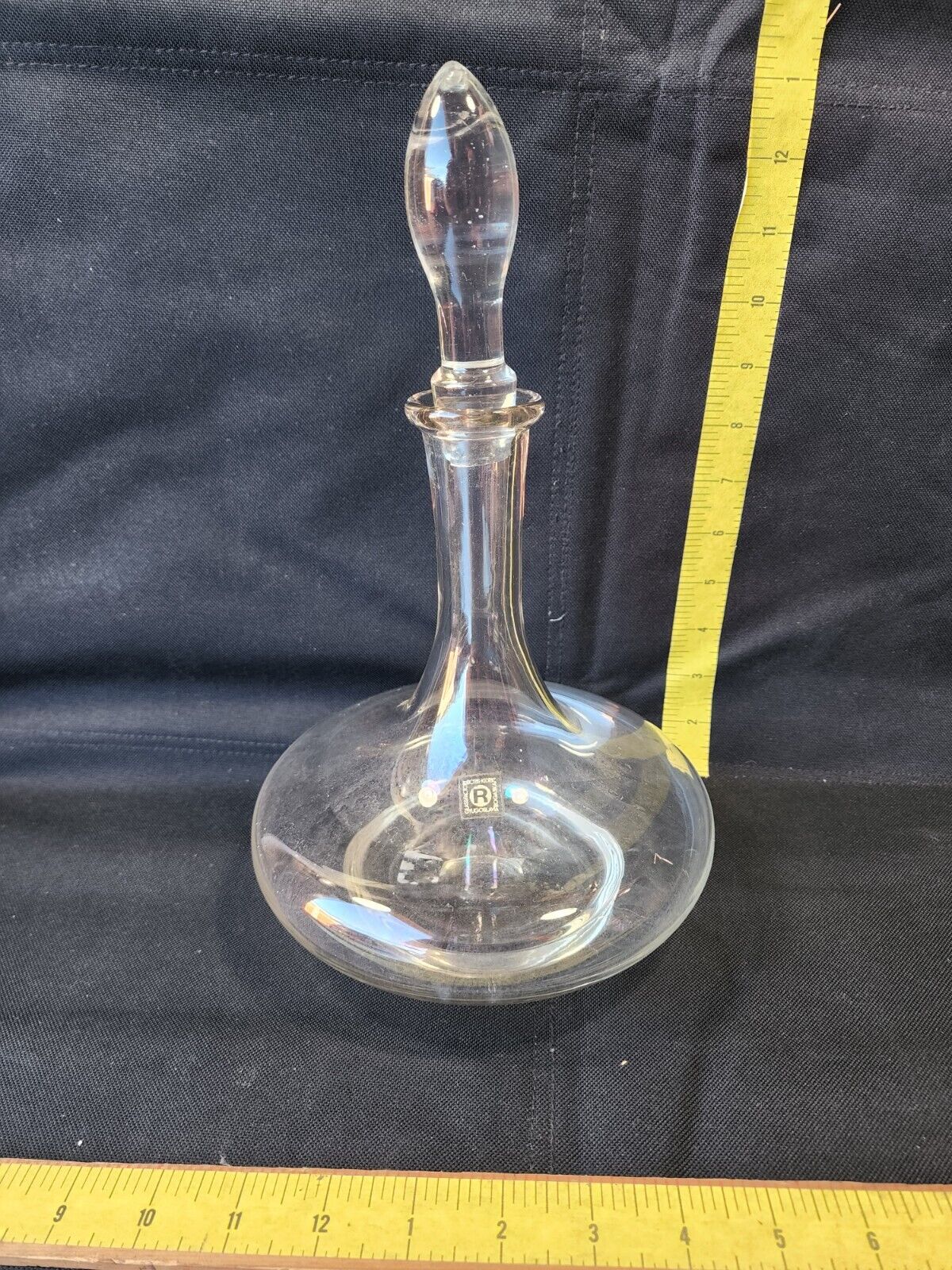 Vintage Boris Kidric Crystal Glass Decanter With Stopper 