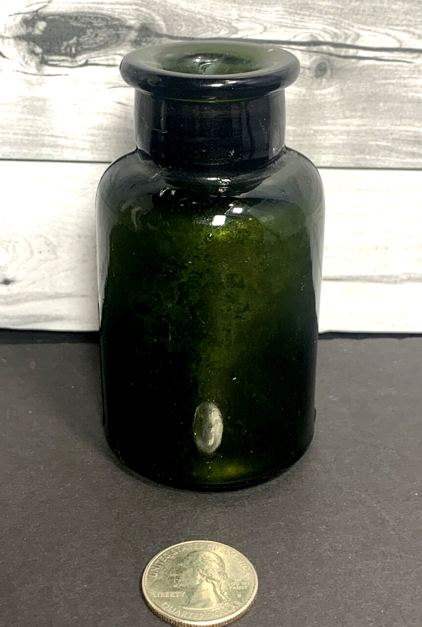 Antique Olive Green Bixby Shoe Blackening Bottle 3 3/4\