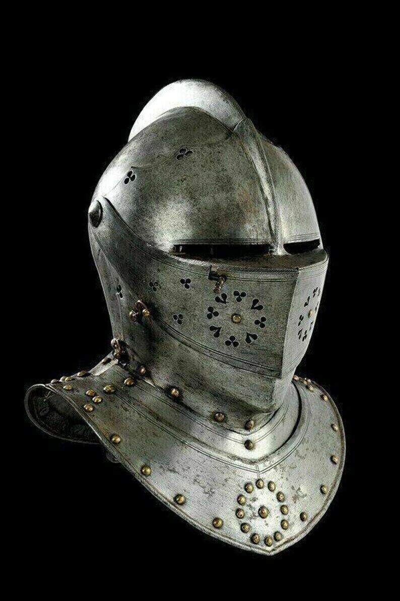 Medieval Knight Tournament Close Armor Helmet Replica 18GA
