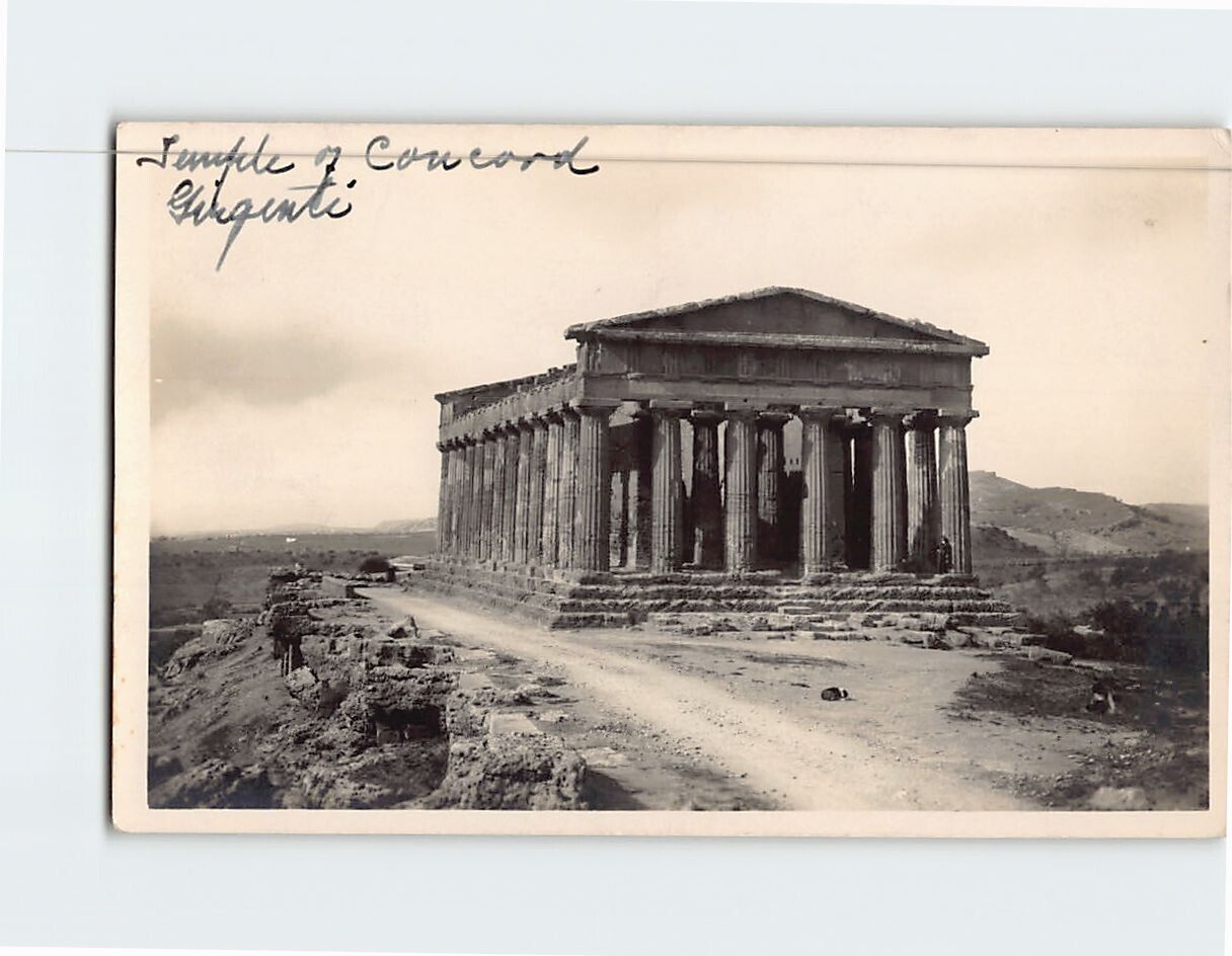 Postcard Temple of Concordia Agrigento Italy
