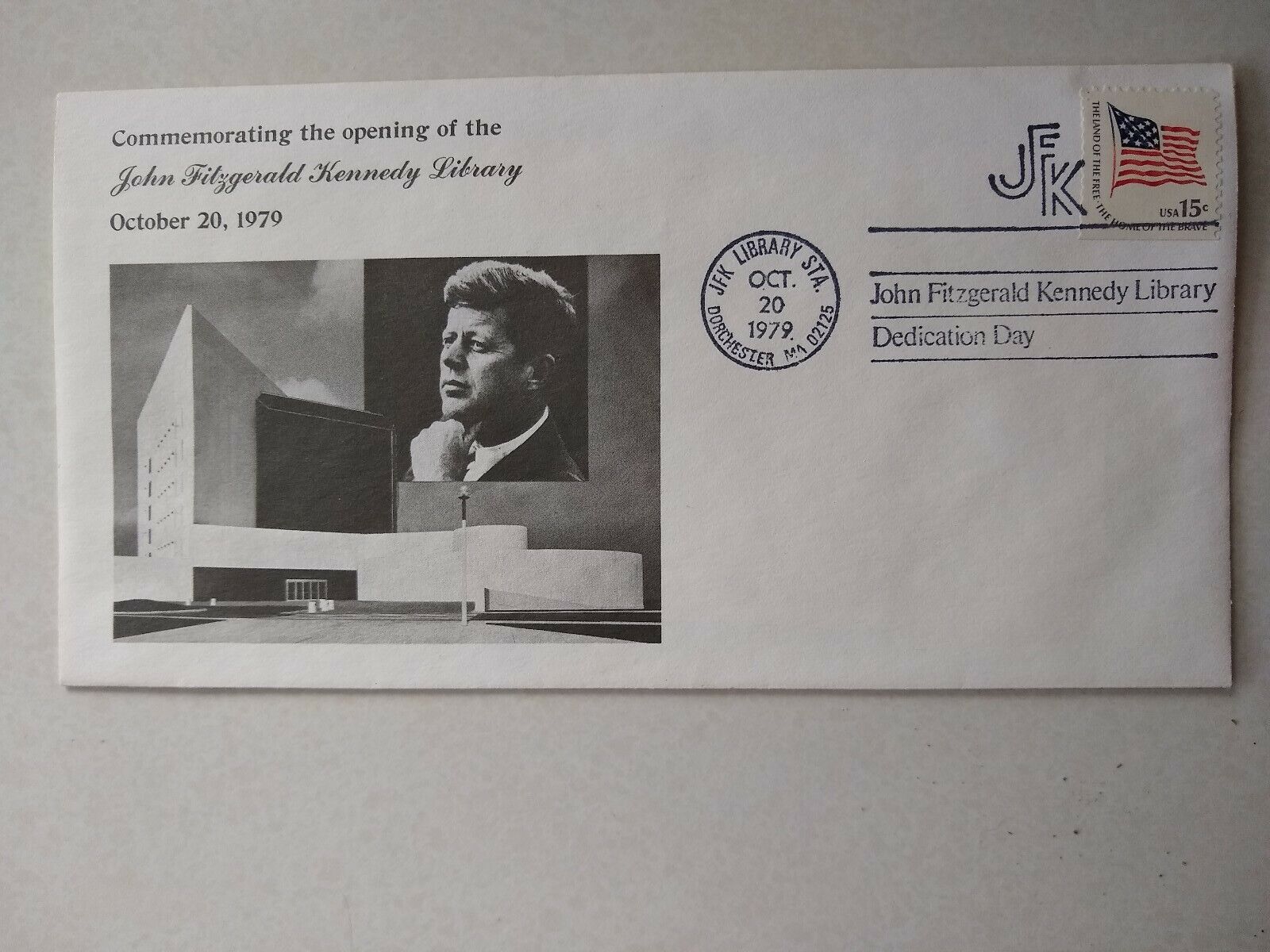 Envelope, postmarked,  Dedication of Presidential JFK Kennedy Library 1979