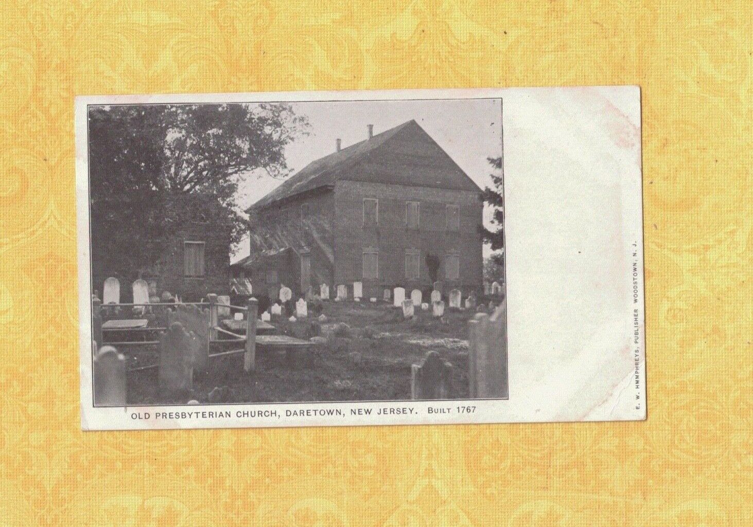 NJ Daretown 1901-09 udb antique postcard PRESBYTERIAN CHURCH New Jersey