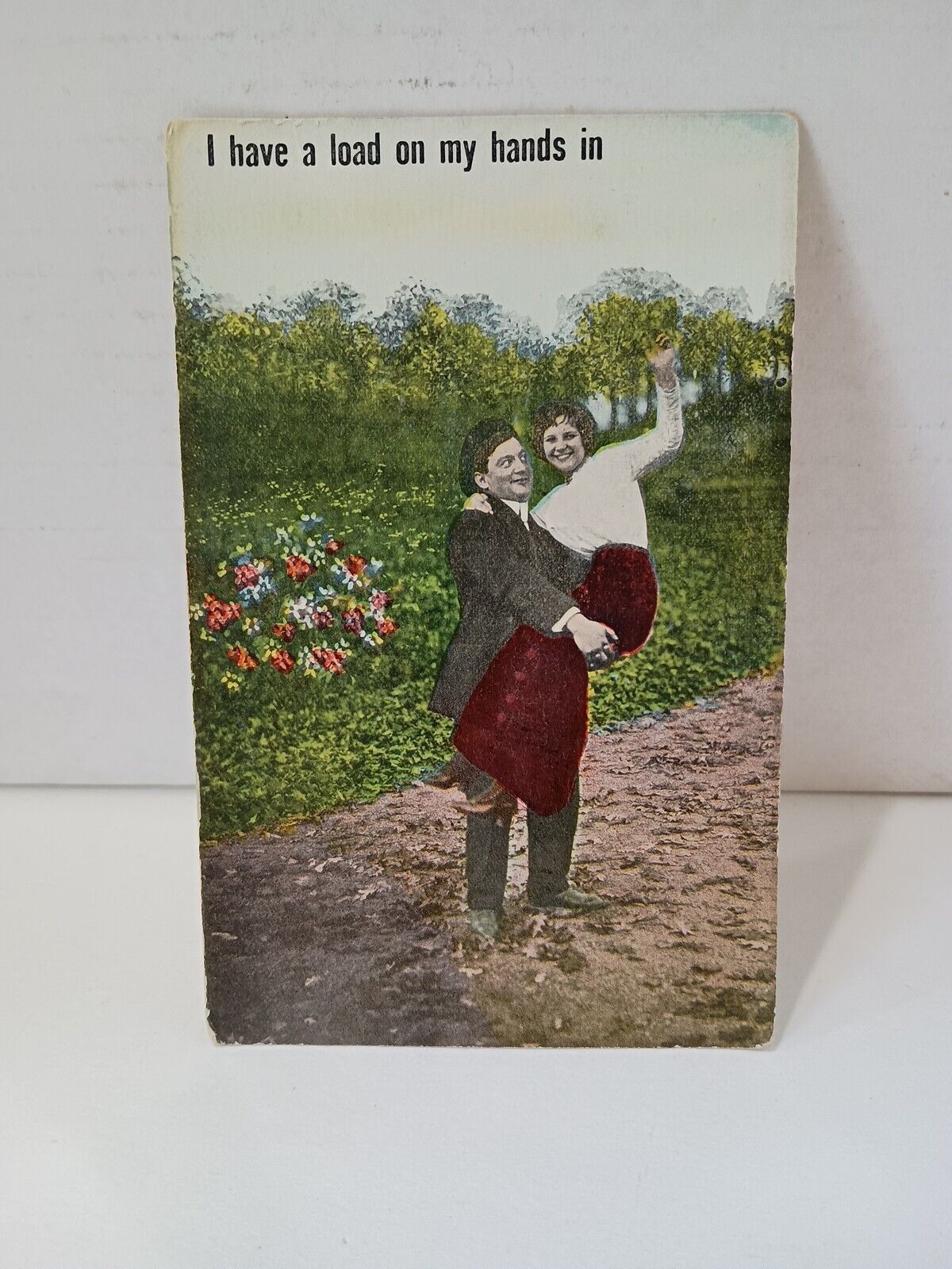 Postcard Greetings Love Romance I Have A Load On My Hands 102054
