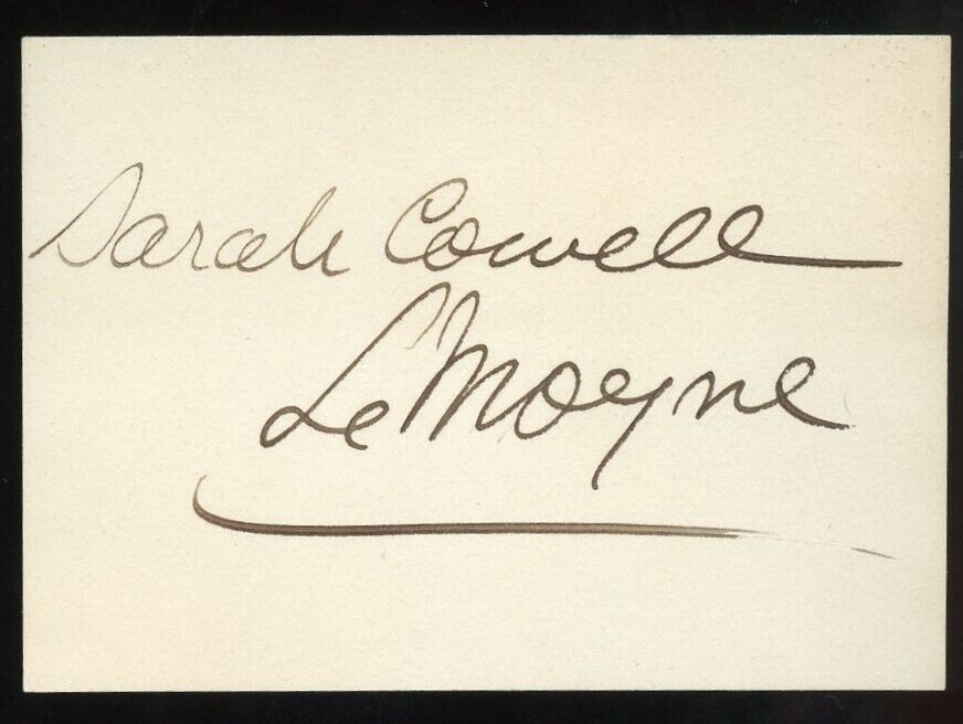 Sarah Cowell Le Moyne d1915 signed autograph 1x3 Cut Actress Browning\'s Poetry