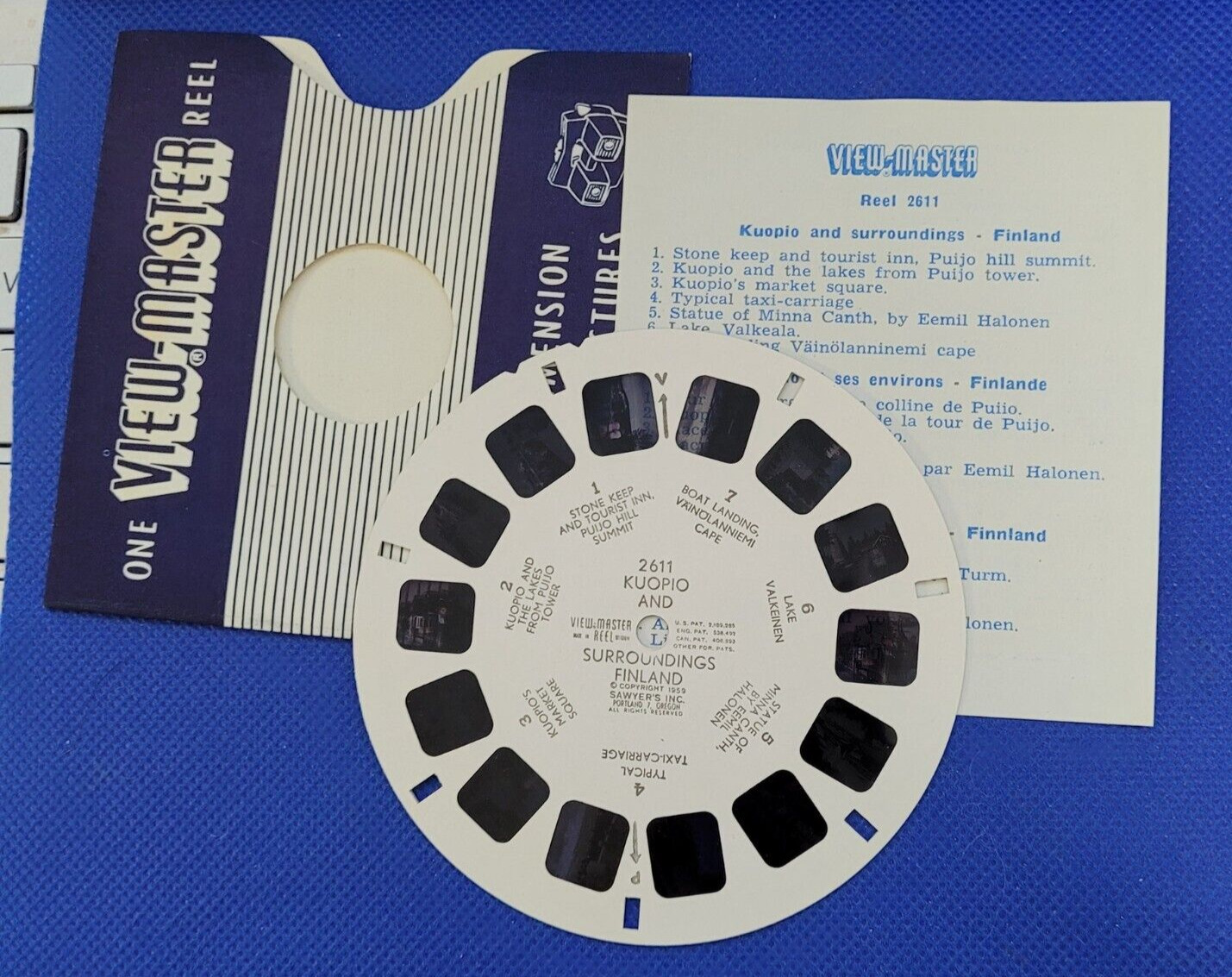 Sawyer's vintage view-master Reel 2611 Kuopio and Surroundings Finland w/ insert
