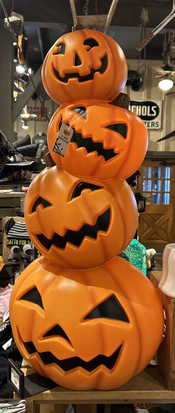 2024 Cracker Barrel Exclusive 3ft Stacked Pumpkins Halloween Blow Mold New
