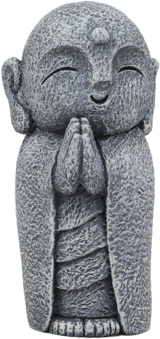 Ebros Japanese Happy Jizo Monk with Hands Clasped in Prayer Mini Statue 4.5 Tall