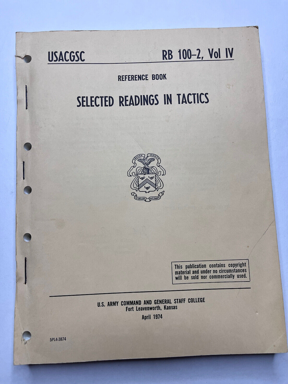 USACGSC Selected Readings in Tactics Reference Book RB100-2 Vol IV