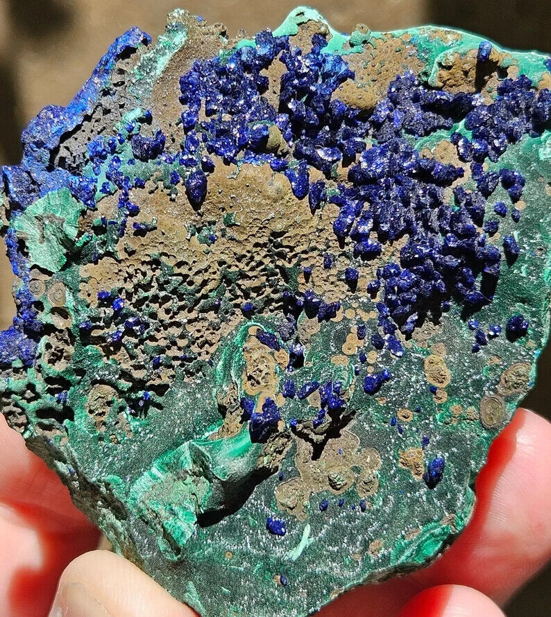 127g Malachite/Azurite/Druse/Raw Specimen/All Natural Mineral/Liufengshan Mine,