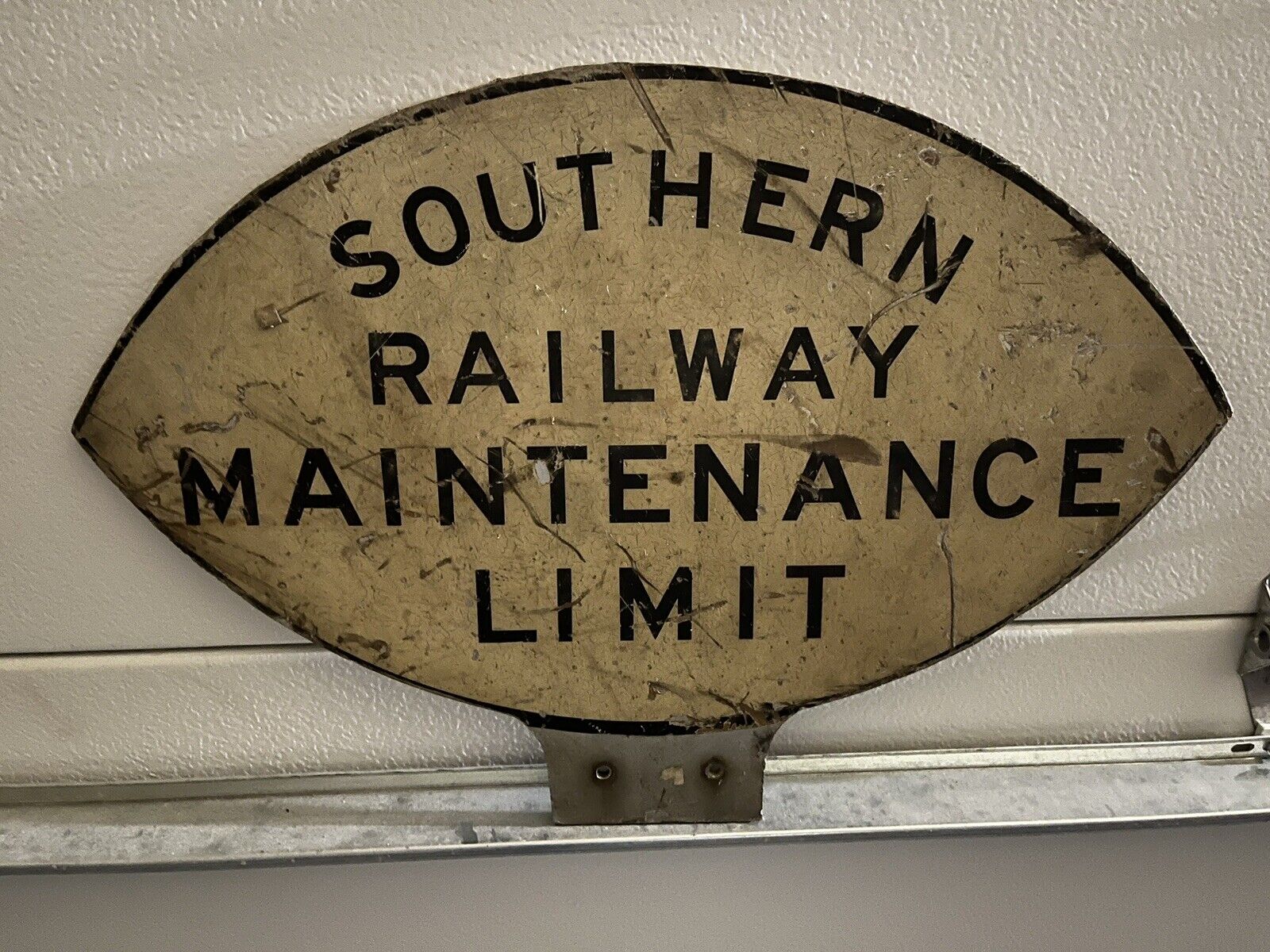 Vintage Southern Railway Maintenance Limit Reflective Metal Sign