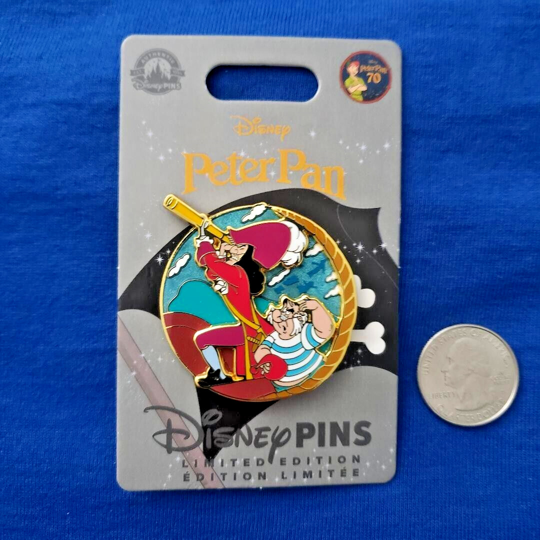 Disney Parks 2023 Peter Pan 70th Anniversary Captain Hook And Smee LE Pin