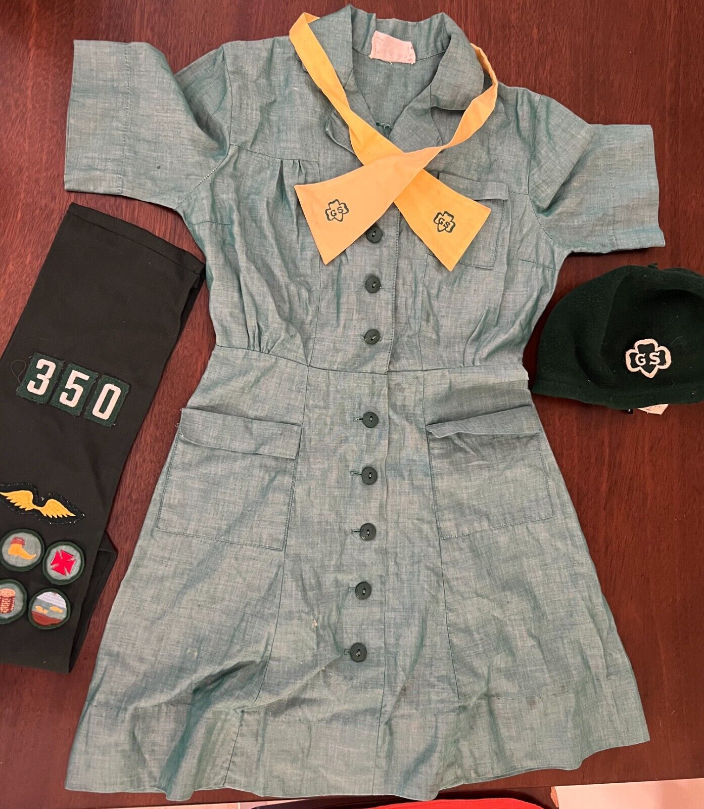 Vintage Girl Scout Uniform  Dress-Nail Your Cookie Sales