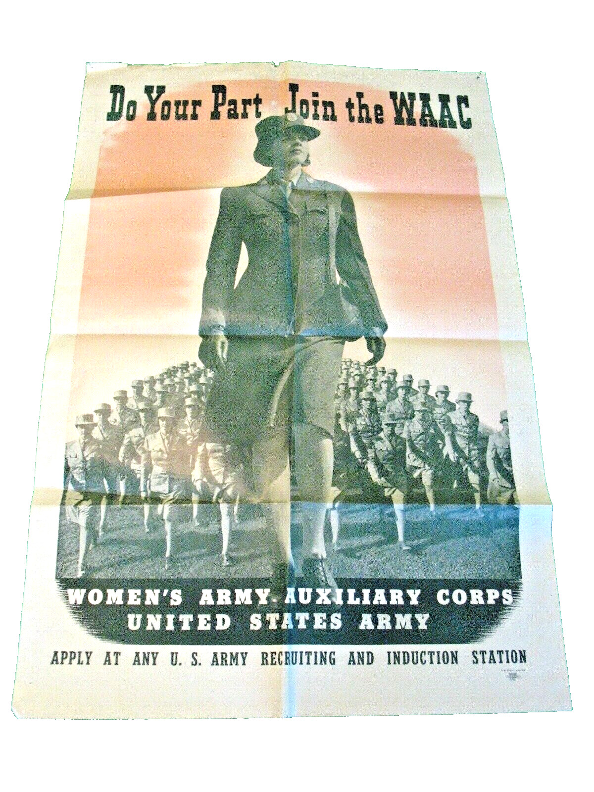 Do Your Part Join The WAAC WW 2 Army Poster USA 1942 World War 2 Original 