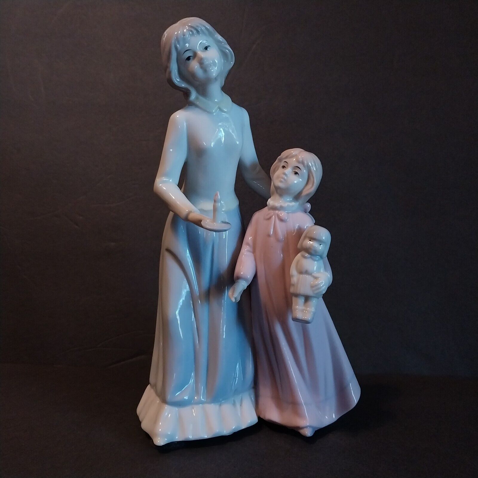 Porcelain Figurine Mother & Daughter (Woman & Child) candle doll