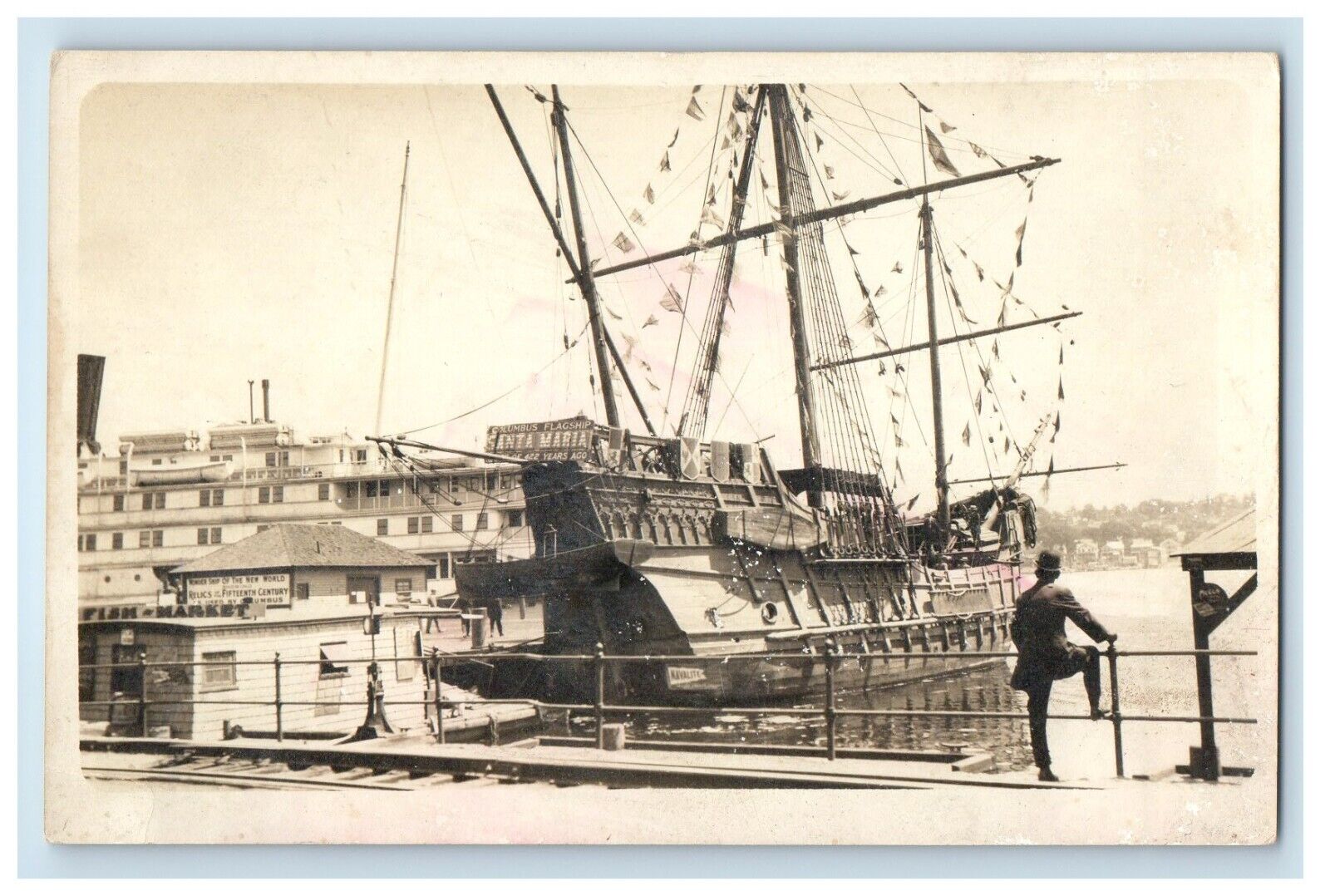 c1910's Santa Maria Columbus Columbia Exposition RPPC Photo Antique Postcard