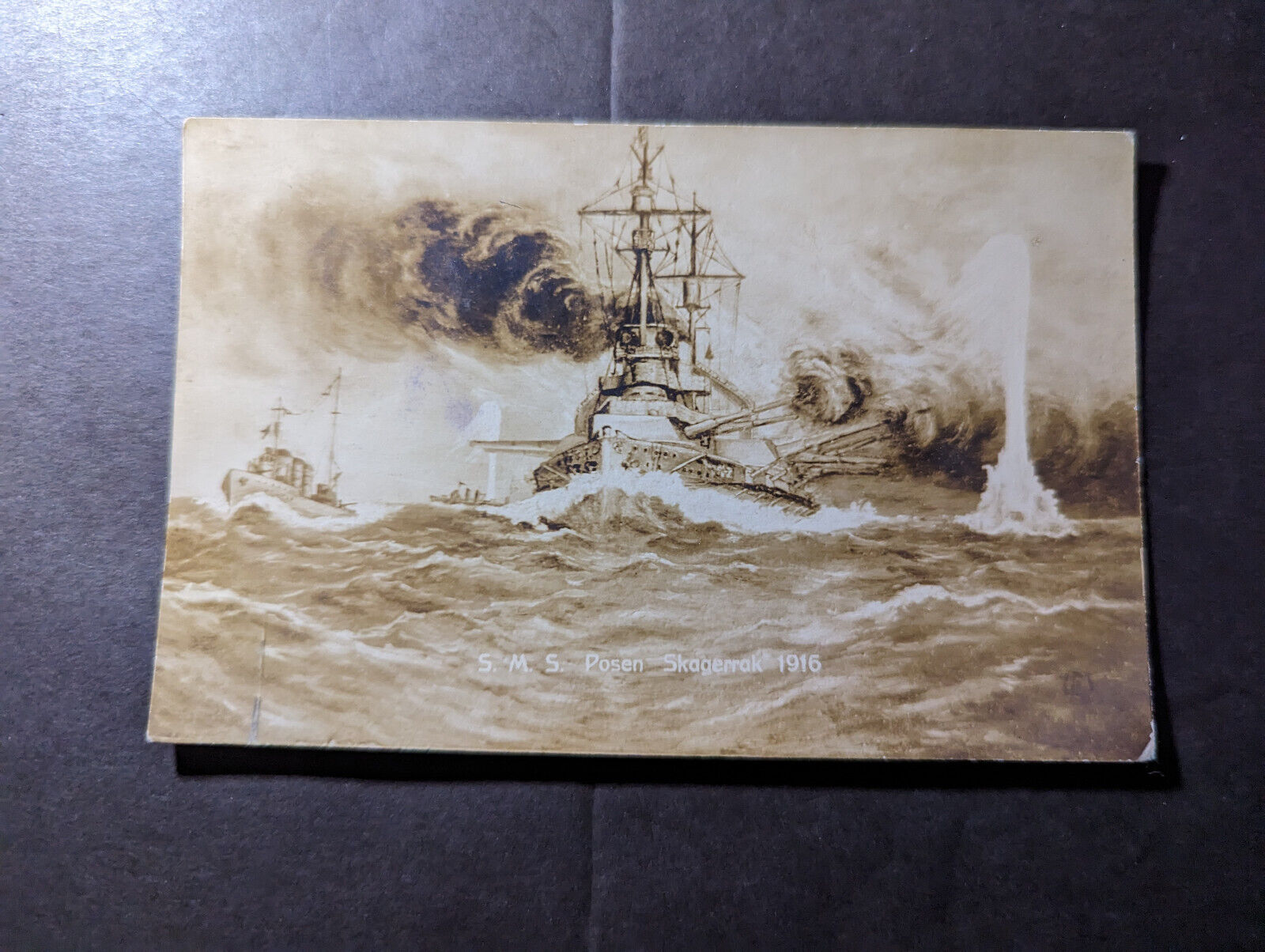 Mint Germany Military Naval Postcard SMS Posen Skagerrak 1916 WWI