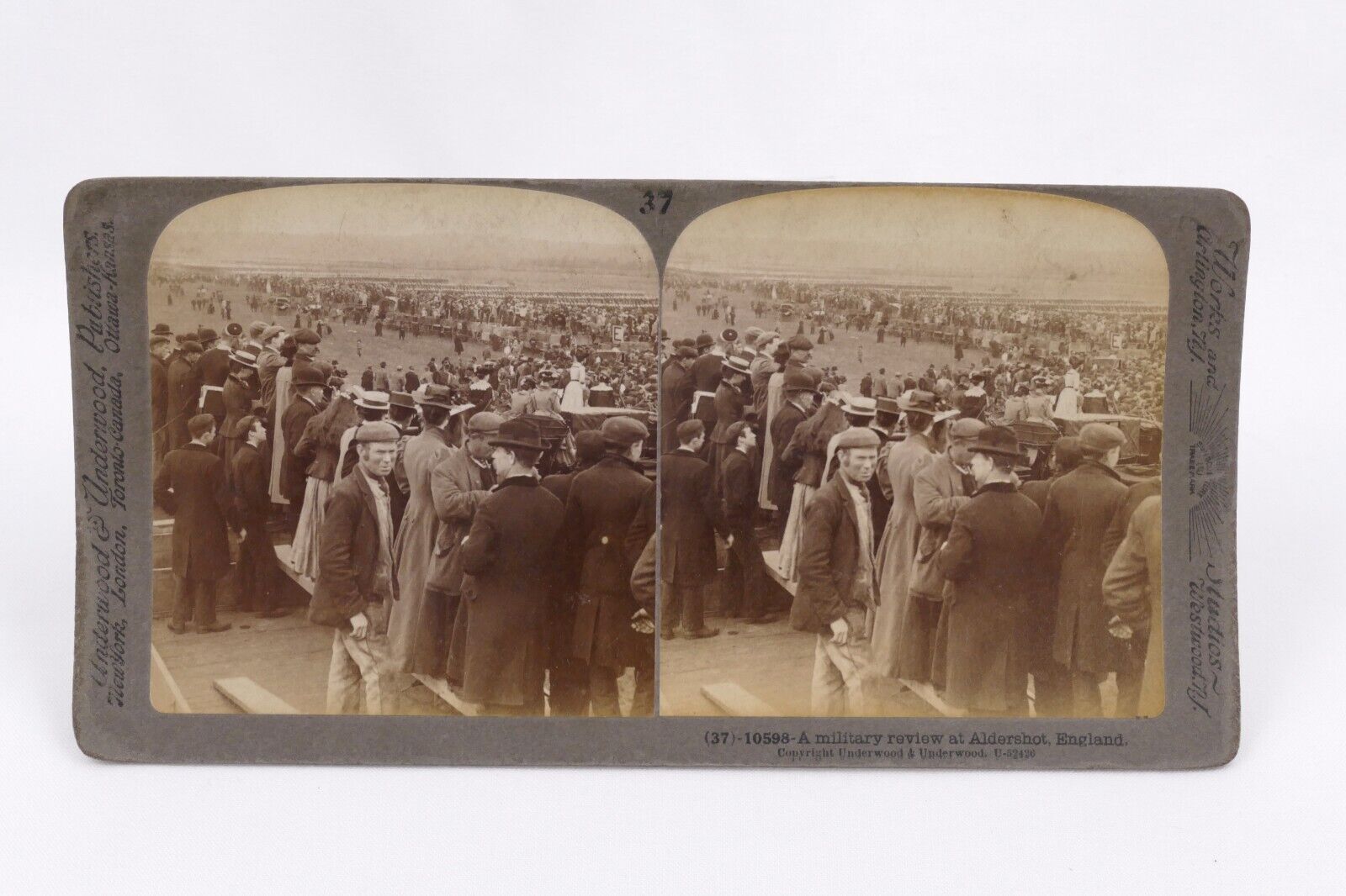 Underwood Stereoview A Military Review at Aldershot, England